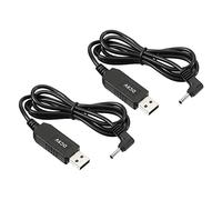 PATIKIL 6W 1A USB Step Up Voltage Convertisseur, 2 Paquet DC 5V to DC 9V Alimentation Fournitures Adaptateur 90 Degré Angle 3.5x1.35mm Câble pour Router LED Lampe Haut-parleurs