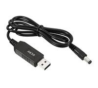 PATIKIL 6W 1A USB Step Up Voltage Convertisseur, DC 5V to DC 9V Alimentation Fournitures Adaptateur Jack 5.5x2.5mm Câble pour Router LED Lampe Haut-parleurs