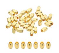 PATIKIL 6x3 mm Perles Spacer Remplies, 36Pcs Perles Métalliques Lisses Facettées Tubes Miniatures Pour Fabrication De Bracelets Bijoux Colliers DIY, Or 18K