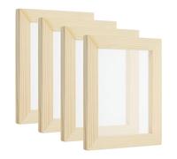 PATIKIL 7.1"x5.9" Écran de Fabrication de Papier en Bois, 4 Pcs Cadre de Moule de Fabrication de Papier, Pont de Moule de Fabrication de Papier pour l'Artisanat, Couleur Naturelle