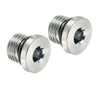 PATIKIL 7/16-20UNF Interne Hex Tête Tuyau Raccord Bouchon, 2 Paquet Mâle Fil 45# Acier Prise Bouchon avec Bague étanchéité pour Terminer Tuyau Terminaux