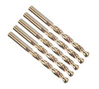 PATIKIL 7.5mm Foret Hélicoïdal, Tige Droite Jobber M35 Cobalt 5% Acier Rapide 135° Finition Or, Mèche pour Métal Acier Inoxydable Dur, Forets à Métaux à Haute Dureté - Lot de 5