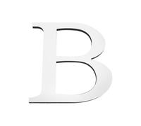 PATIKIL 7.87 Pouces 3D Acrylique Alphabet Miroir Autocollant Murale Lettre B Autoadhésif Décoration Maison Lettre Signe Art Autocollant Décalcomanie Pour DIY Décoration Maison Argent
