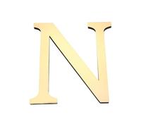 PATIKIL 7.87 Pouces 3D Acrylique Alphabet Miroir Autocollants Mural Lettre N Autoadhésif Décoration Maison Lettre Signe Art Autocollant Décalcomanie Pour DIY Décoration Maison Or Clair