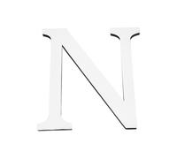 PATIKIL 7.87 Pouces 3D Acrylique Alphabet Miroir Autocollants Mural Lettre N Autoadhésif Décoration Maison Lettre Signe Art Autocollant Décalque pour DIY Décoration Maison Argent