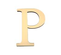 PATIKIL 7.87 Pouces 3D Acrylique Alphabet Miroir Autocollants Mural Lettre P Autocollant Décoration Maison Lettre Signe Art Autocollant Décalque Pour DIY Décoration Maison Or Clair