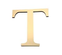PATIKIL 7.87 Pouces 3D Acrylique Alphabet Miroir Autocollants Mural Lettre t Autoadhésif Décoration Maison Lettre Signe Art Autocollant Décalcomanie Pour DIY Décoration Maison Or Clair