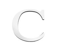 PATIKIL 7.87 Pouces 3D Acrylique Alphabet Miroir Autocollants Murale Lettre C Autoadhésif Décoration Maison Lettre Signe Art Autocollant Décalcomanie pour DIY Décoration Maison Argent