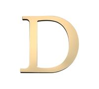 PATIKIL 7.87 Pouces 3D Acrylique Alphabet Miroir Autocollants Murale Lettre D Autoadhésif Décoration Maison Lettre Signe Art Autocollant Décalcomanie pour DIY Décoration Maison Or Clair
