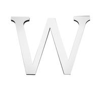 PATIKIL 7.87 Pouces 3D Acrylique Alphabet Miroir Autocollants Murale Lettre W Autocollant Décoration Maison Lettre Signe Art Autocollant Décalcomanie Pour DIY Décoration Maison Argent