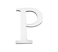 PATIKIL 7.87 Pouces 3D Acrylique Alphabet Miroir Autocollants Muraux Lettre P Autoadhésif Décoration Maison Lettre Signe Art Autocollant Décalcomanie pour DIY Décoration Maison Argent