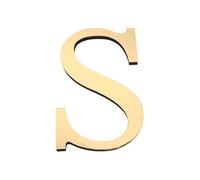PATIKIL 7.87 Pouces 3D Acrylique Alphabet Miroir Autocollants Muraux Lettre S Autocollant Décoration Maison Lettre Signe Art Autocollant Décalcomanie pour DIY Décoration Maison Or Clair