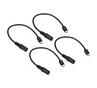 PATIKIL 7.9" Micro USB à DC Extension Câble, 4 Paquet Mâle à Femelle Rallonge Alimentation Cordons pour Ventilateurs LED Bandes, Noir