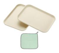PATIKIL 7.9x5.9 Plateau En Élastique 2 Pack, Beige