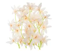 PATIKIL 7 Pouce Artificiel Orchidée Fleur, 12 pcs Flottant Bougies Simulation Fleur Cylindre Vase Remplisseurs pour Maison Mariage Décoration, Beige