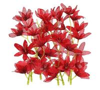 PATIKIL 7 Pouce Artificiel Orchidée Fleur, 12 pcs Flottant Bougies Simulation Fleur Cylindre Vase Remplisseurs pour Maison Mariage Décoration, Rouge