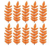 PATIKIL 7"x3" Artificiel Vert Feuilles, 10 pcs Faux Arbustes Feuilles Faux Soie Verdure Feuilles Simulation Fleur Feuille pour Maison Bureau décoratif, Orange