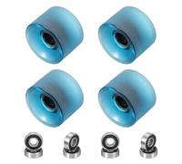 PATIKIL 70mm Roues de Skateboard 1 Set 78A Dureté Roues de Rue PU Cruiser Roues avec Roulements 608RS pour Remplacement de Skateboards, Bleu Givré