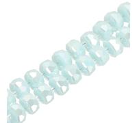 PATIKIL 75 Pièces 8mm Od 5mm Épaisseur Perles Verre Cristal, Perles Cristal Rondelle Facettées Avec Espacement Pour l'Artisanat, Bracelet, Collier, Bleu Lac Léger