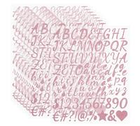 PATIKIL 768Pcs Autocollants Lettres Pailletées 1", 8 Feuilles Autocollants Chiffres Pailletés Vinyle Autoadhésifs Alphabet Chiffres Décalcomanies Imperméables pour Décoration Signe, Rose