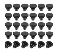 PATIKIL 7mm Diamètre Silicone Rond Snap, 30 Pièces en Type Verrouillage Mobilier Trou Bouchon Bouton Protecteur Couvercle Tête Convient pour Trou de 2,5-7mm, Noir
