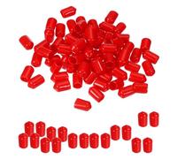 PATIKIL 8.5mm ID Embouts Caoutchouc pour Vis, 100pcs Bouchon Caoutchouc Flexibles Protecteurs de Filetage de Vis, Capuchons de Protection pour Tube Tiges de Boulons Cache-Boulons, Rouge