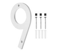 PATIKIL 8 Inch House Numbers, House Address Numbers Sign Large Floating Modern Home Number With Screws For Outside Door Wall Street, Silver, 9