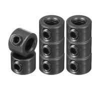 PATIKIL 8 Pcs Bague de Réglage Alésage 5 mm Collier d'Arbre 12 mm OD Noir | 8 mm Épaisseur, Collier de Roue de Butée de Train d'Atterrissage avec Vis de Réglage, Acier au Carbone