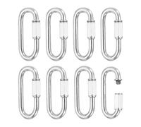 PATIKIL 8 Pièces Maillons Rapides M6 Fer 1/4 Pouce Chrome | Mousqueton à Vis, Connecteurs de Chaîne, Pinces Ovales avec Verrouillage à Vis pour Lustre, Hamac de Sport, Balançoire