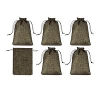 PATIKIL 8"x6" Petit Sac, 6 Paquets de Sacs de Dépôt Bancaire de Transit de Change avec Sacs à Cordon de Serrage, Sac Cadeau, Marron