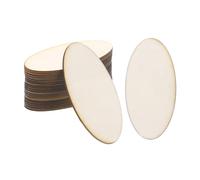 PATIKIL 80x40mm Morceaux de Bois, Lot de 20 Formes Ovales en Bois Brut, Découpes en Bois Vierges, Ornements Naturels pour Projets d'Artisanat de Noël