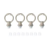 PATIKIL 8kg Maximum Charge 25mm ID M10 Filet Levage Oeil Écrou, 4 Ensemble Femelle Boucle Support Crochet Anneau Forme Lumière Fixture pour Pendentif lampes Lustre, Nickel Couleur