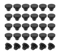 PATIKIL 8mm Diamètre Silicone Rond Snap, 30 Pièces en Type Verrouillage Mobilier Trou Bouchon Bouton Protecteur Couvercle Tête Convient pour Trou de 8mm, Noir