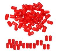 PATIKIL 8mm ID Embouts Caoutchouc pour Vis, 100pcs Bouchon Caoutchouc Flexibles Protecteurs de Filetage de Vis, Capuchons de Protection pour Tube Tiges de Boulons Cache-Boulons, Rouge