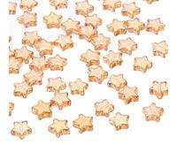 PATIKIL 8mm Perles Étoiles Cristal, 100 Pcs Perles Étoiles Verre Espaceurs Perles Charmes Étoiles Pendentifs Pour Fabrication De Bijoux Bracelet Collier DIY Artisanat, Amber Gold