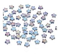 PATIKIL 8mm Perles Étoiles Cristal, 100 Pcs Perles Étoiles Verre Espaceurs Perles Charmes Étoiles Pour Fabrication De Bijoux Bracelet Collier DIY Artisanat, Bleu
