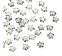 PATIKIL 8mm Perles Étoiles Cristal, 100 Pièces Perles Étoiles Verre Espaceurs Perles Charmes En Forme D'Étoile Pour Fabrication De Bijoux Bracelet Collier DIY Artisanat, Transparent Gris