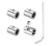 PATIKIL 8mm Trou Agrafe Corde Fil 4Pcs avec Vis Hexagonale rgenté | Colliers de Serrage Acier Inox 304 Un Trou pour Raccords de Câbles Métalliques