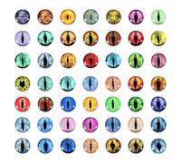 PATIKIL 8mm Yeux de Dragon, 100PCS Œil en Verre Artificielles Ronds Animaux, Yeux de Securite Amigurumi Cabochon pour Fabrication de Poupées en Argile Artisanat DIY Bijoux, Multicolore