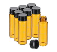 PATIKIL 8Pcs 15ml Petits Flacons en Verre Brun avec Bouchon à Vis Noir | Bouteilles d'Échantillon Graduées en Verre Borosilicaté, pour le Stockage de Solides Liquides et Poudres