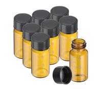 PATIKIL 8Pcs 5ml Petits Flacons en Verre Brun avec Bouchon à Vis Noir | Bouteilles d'Échantillons Graduées en Verre Borosilicaté, pour le Stockage de Solides Liquides et Poudres