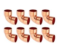 PATIKIL 8pcs Raccord Coudé en Cuivre pour Tuyaux Gaz, 18mm Raccord Tuyau d'Arrosage Durite Essence, Raccords Tuyauterie à Pression pour HVAC Climatisation Plomberie, Épaisseur 1mm