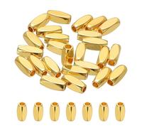 PATIKIL 8x3mm Perles De Remplissage, 25Pcs Tubes Métalliques Lisses Facettés Petites Perles Libres Pour Bracelet Fabrication De Bijoux Collier DIY, 18K Or