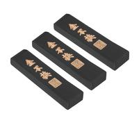 PATIKIL 9.5x2.4x1cm Bâton d'encre de calligraphie chinoise, 3 pièces Bâton d'encre rectangulaire à fumée d'huile pour pratique calligraphie traditionnelle Peinture Fournitures dessin, Noir