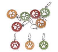 PATIKIL 9 Pcs Charme En Émail Empreinte De Patte De Chien, Mignon Pendentif Patte Porte-Clés Pour Fabrication De Bijoux DIY Cadeaux Commémoratifs Pour Animaux, Vert/Jaune/Rouge Foncé-19mm