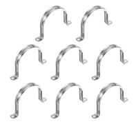 PATIKIL 90mm Collier Rigide Pour Tuyau, 8 Pcs De Conduit En Acier Inoxydable 304 Support En U A 2 Trou Pour Attache Pour Cable Fil Fixation, (3-5/9")