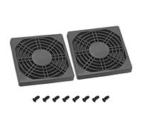 PATIKIL 95mm refroidisement Ventilateur Filtre avec Vis, 2 Paquet ABS Ventilateur Grille Protection Garde pour Ventilateur Protection Couverture Bricolage, Noir