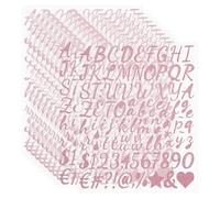 PATIKIL 960Pcs 10 Feuilles Autocollants Lettres Pailletées 1" Rose