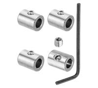 PATIKIL 9mm Trou Fil Corde Agrafes Ensemble, 4 pcs 304 Inox Acier Simple Trous Verrouillage Câble Pinces Agrafe avec M6 Hexagone Vis Clé pour Câble Raccords, Argent