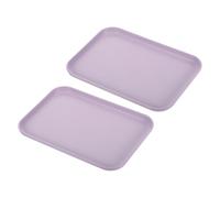 PATIKIL 9x7 Rapide Alimentation Plateau, 2 Paquet PP Plastique Réutilisable Multi-Usage Antidérapant Rectangle Service Plateau pour Cafétéria Restaurant Maison Cuisine, Violet